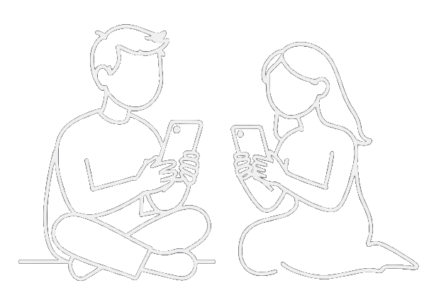Two people with phones